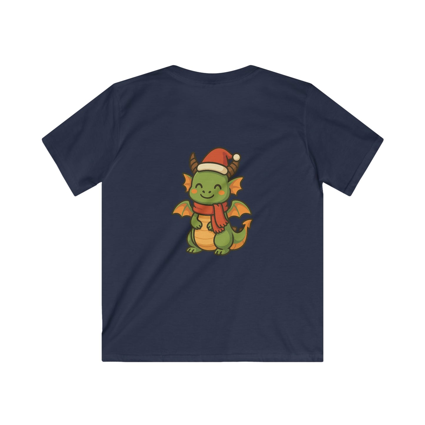 Schattig Kerstshirt met Draakje in Kerstmuts & Sjaal