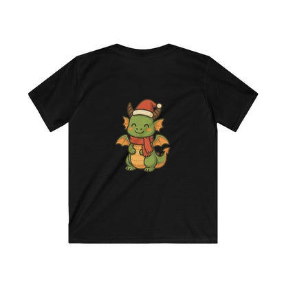 Schattig Kerstshirt met Draakje in Kerstmuts & Sjaal