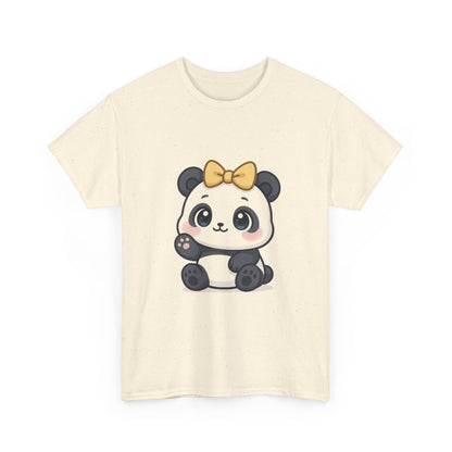 Schattig Panda T-Shirt met Gouden Strik
