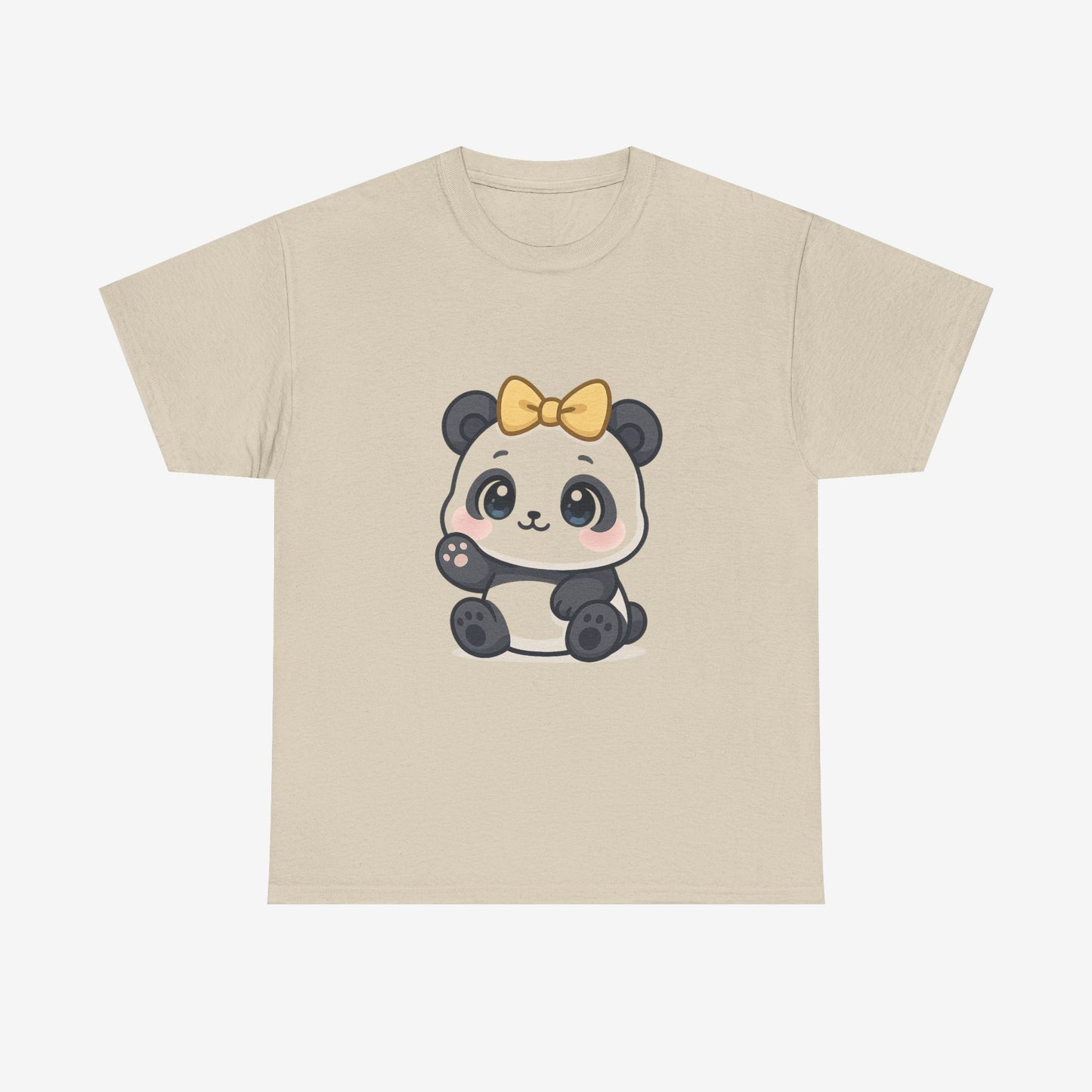 Schattig Panda T-Shirt met Gouden Strik