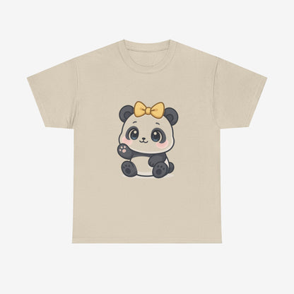 Schattig Panda T-Shirt met Gouden Strik