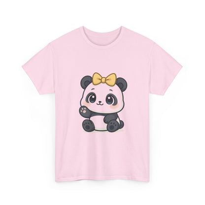 Schattig Panda T-Shirt met Gouden Strik