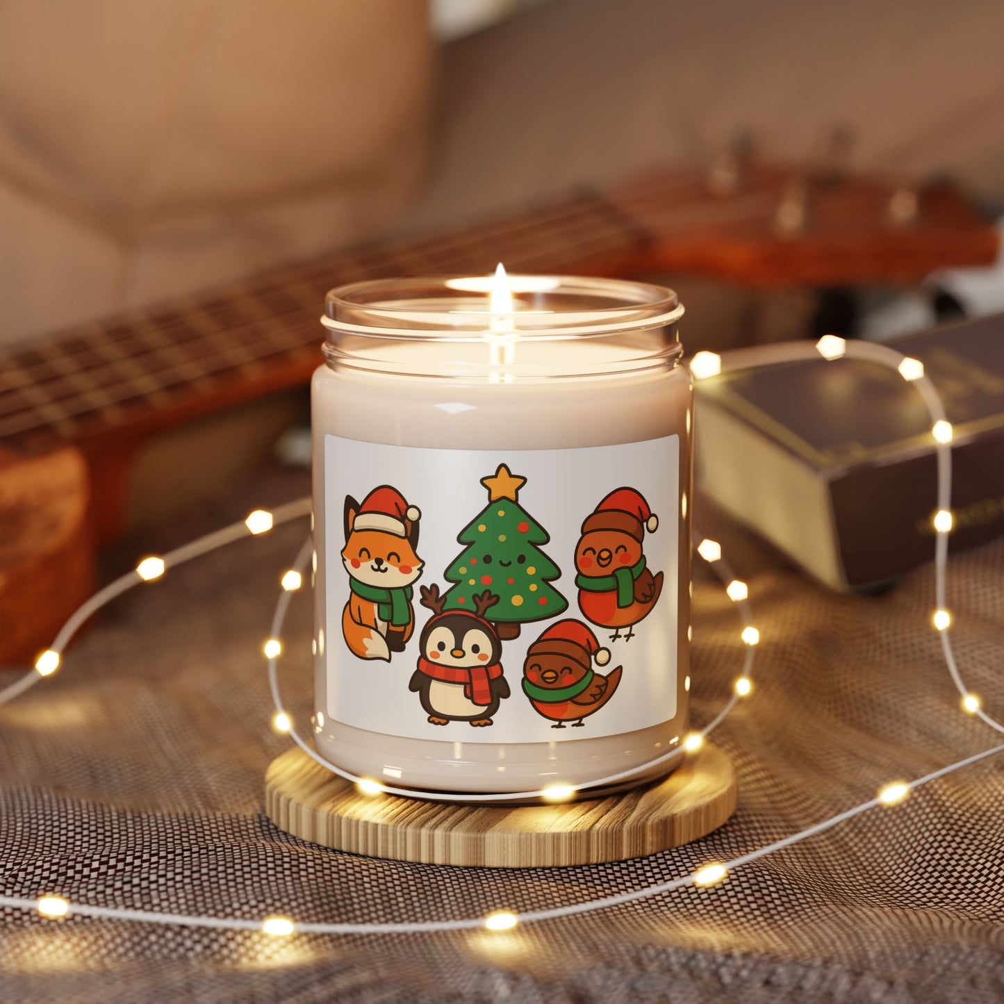 Kerst Dieren Trio Sojakaars — 9oz Geurende Feestdagen Potkaars
