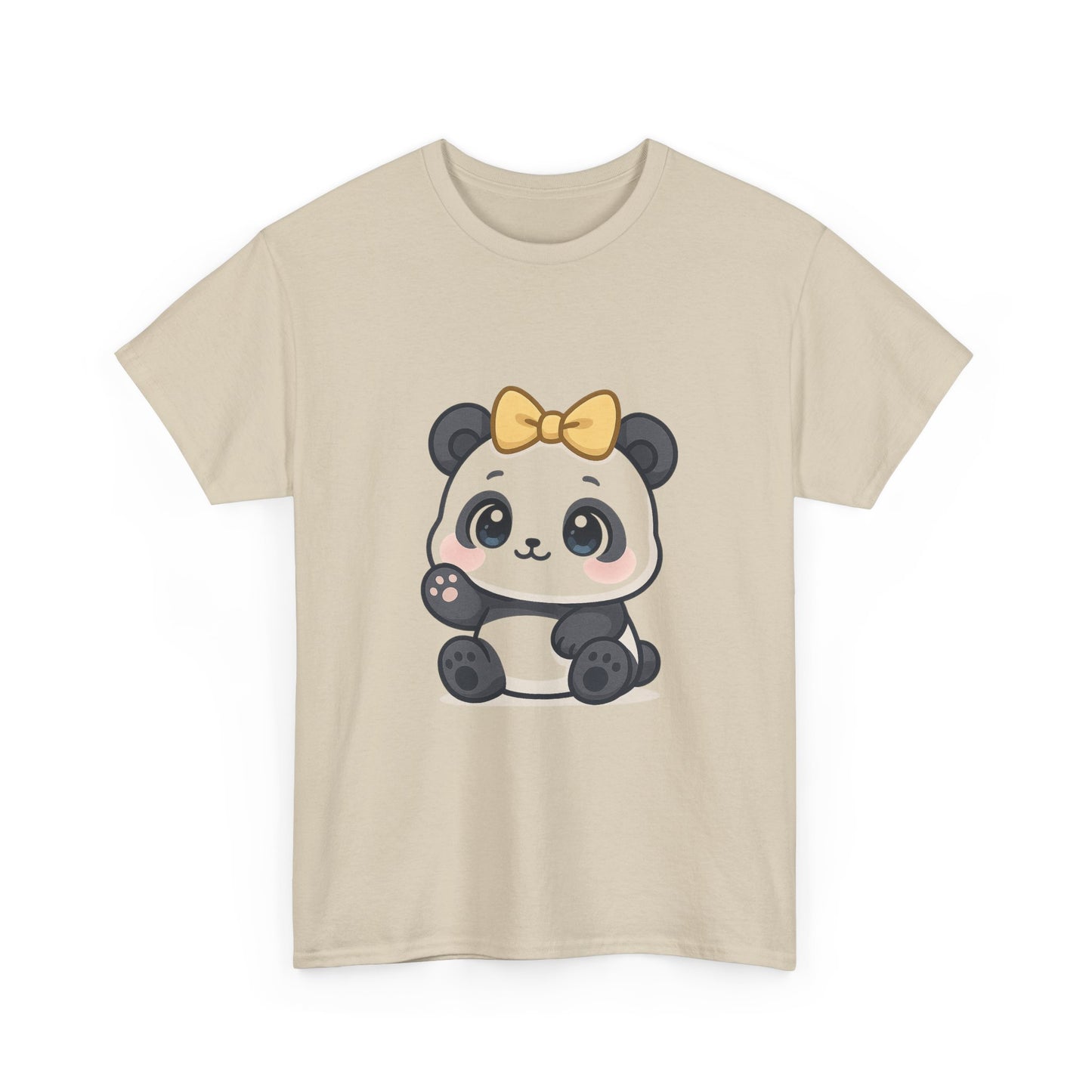 Schattig Panda T-Shirt met Gouden Strik