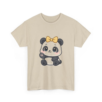 Schattig Panda T-Shirt met Gouden Strik