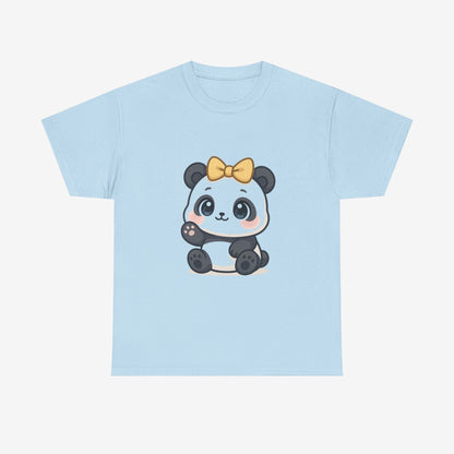 Schattig Panda T-Shirt met Gouden Strik