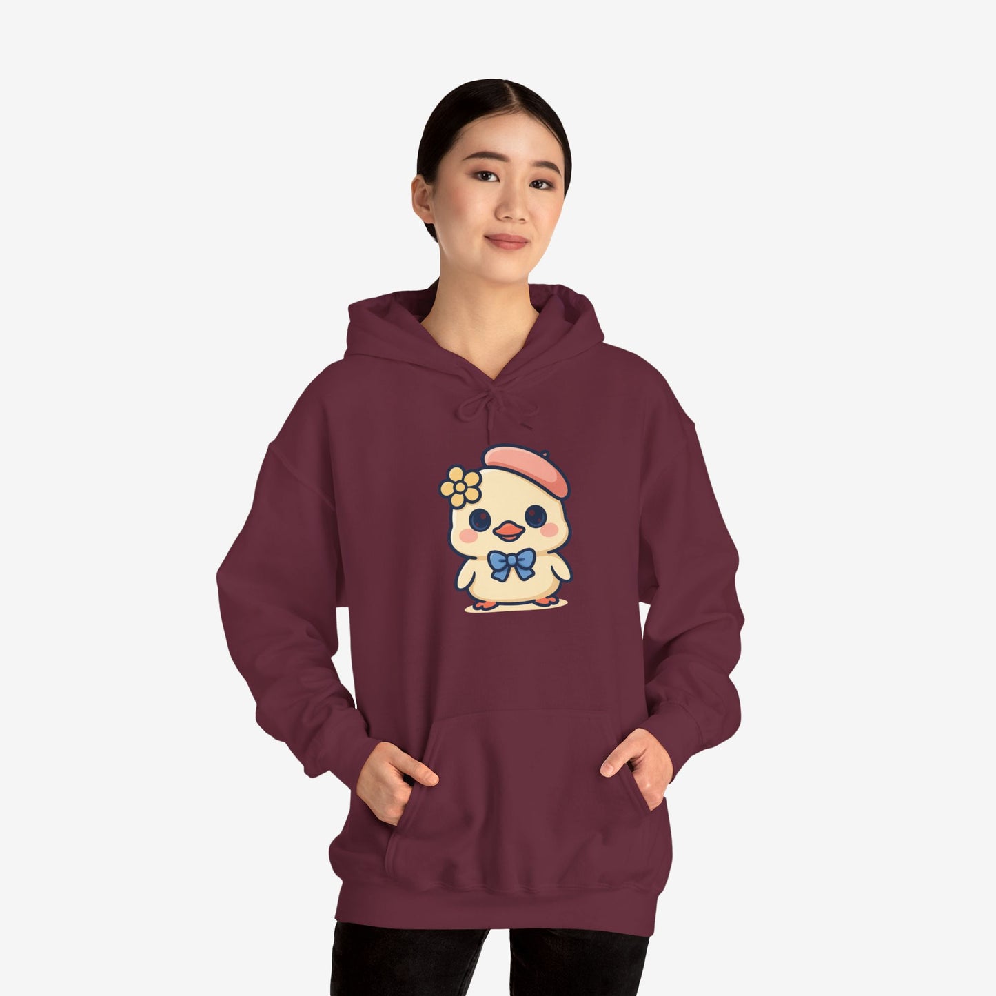 Kawaii Kuiken Hoodie – Met Baret en Bloemetje