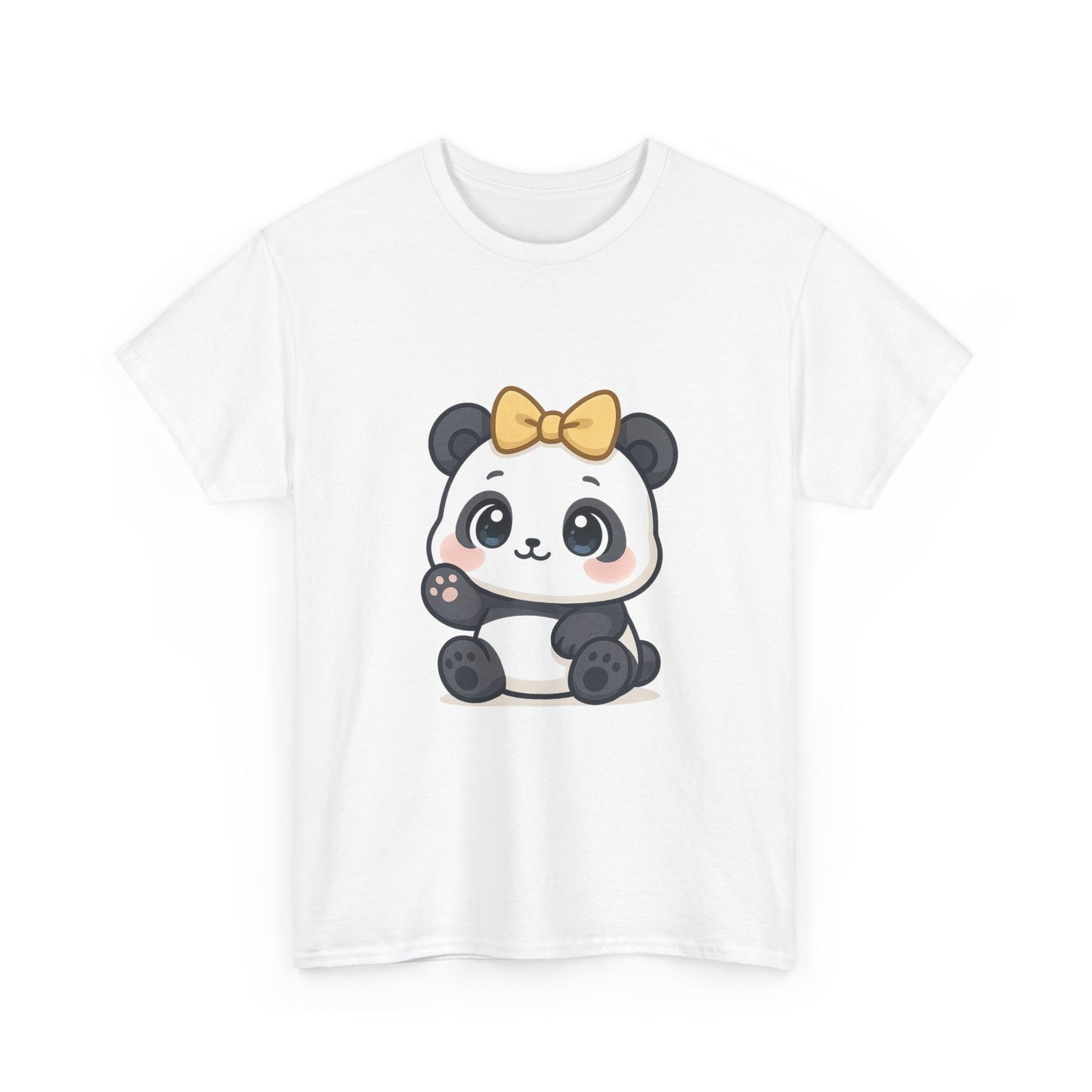 Schattig Panda T-Shirt met Gouden Strik