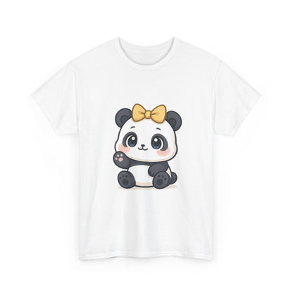 Schattig Panda T-Shirt met Gouden Strik