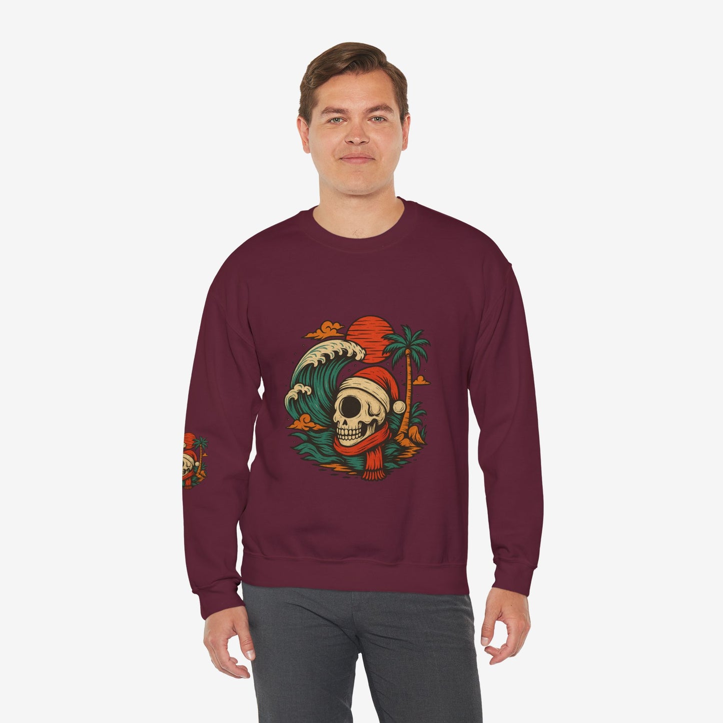 Skull Surf Kerst Sweater