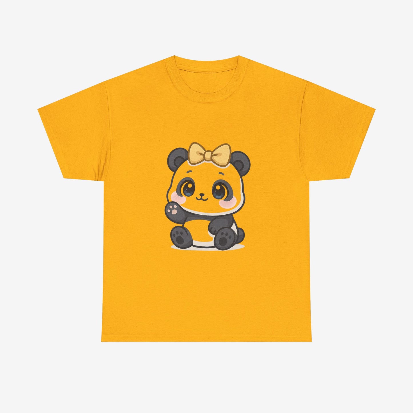 Schattig Panda T-Shirt met Gouden Strik