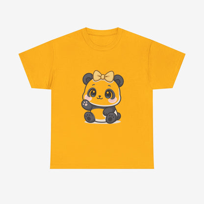 Schattig Panda T-Shirt met Gouden Strik