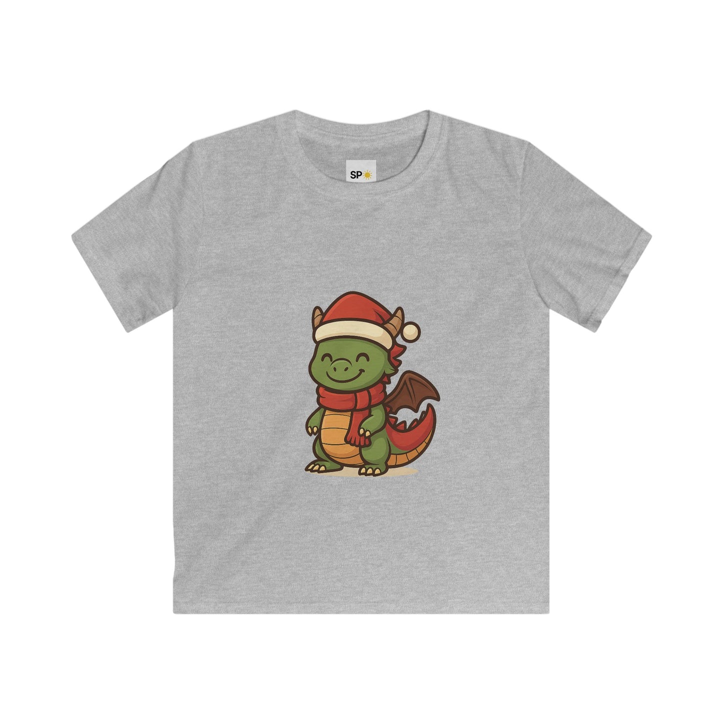Schattig Kerstshirt met Draakje in Kerstmuts & Sjaal