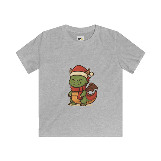 Schattig Kerstshirt met Draakje in Kerstmuts & Sjaal