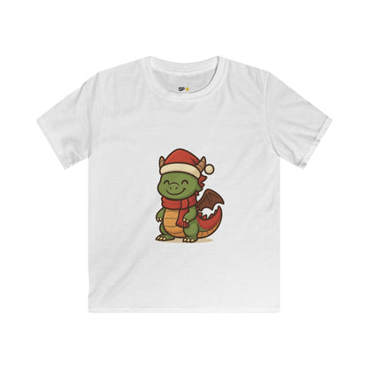 Schattig Kerstshirt met Draakje in Kerstmuts & Sjaal