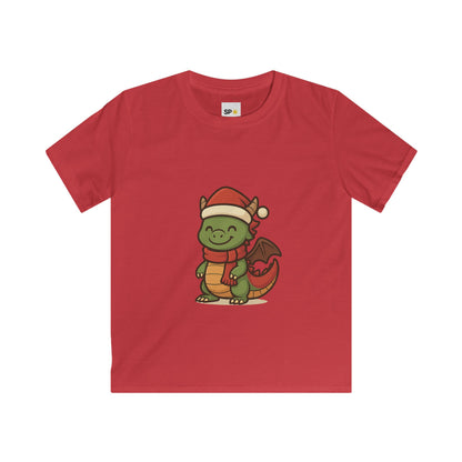 Schattig Kerstshirt met Draakje in Kerstmuts & Sjaal