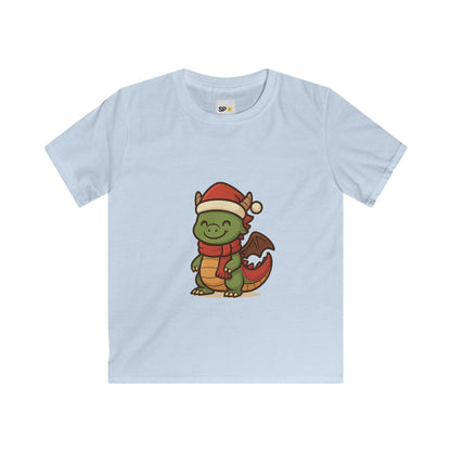 Schattig Kerstshirt met Draakje in Kerstmuts & Sjaal