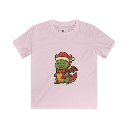 Schattig Kerstshirt met Draakje in Kerstmuts & Sjaal