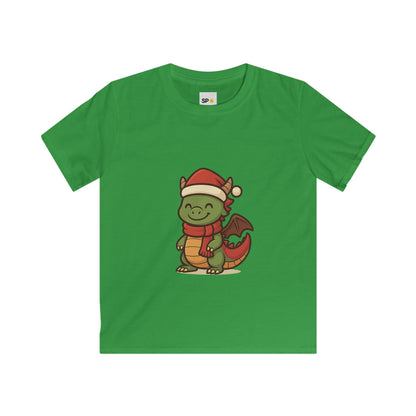 Schattig Kerstshirt met Draakje in Kerstmuts & Sjaal