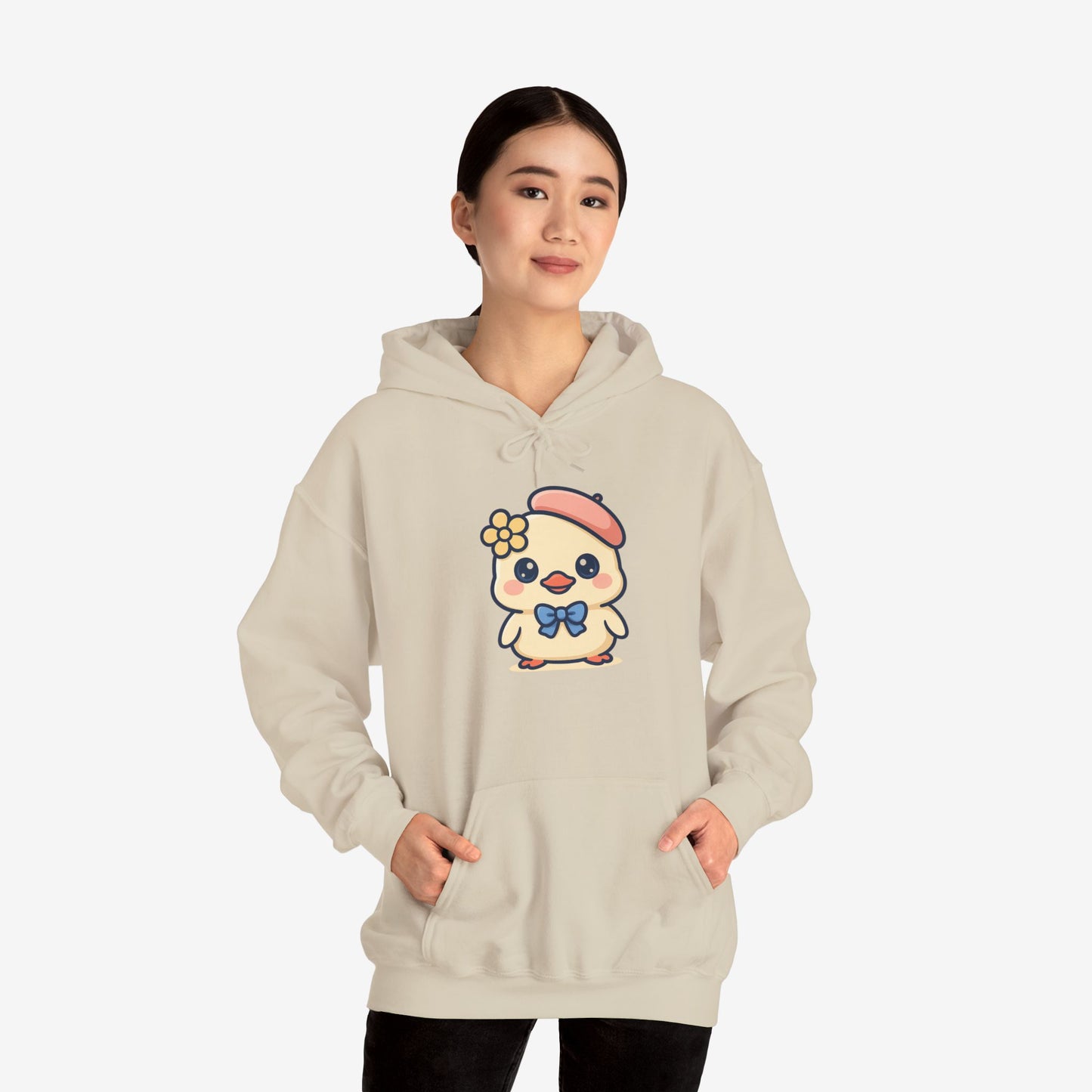Kawaii Kuiken Hoodie – Met Baret en Bloemetje
