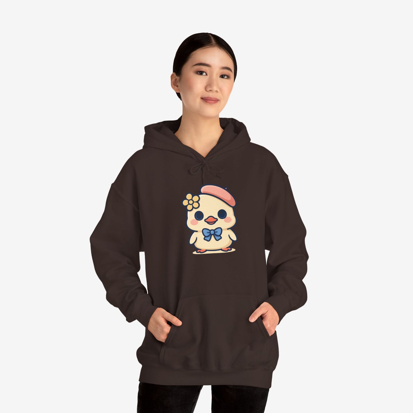 Kawaii Kuiken Hoodie – Met Baret en Bloemetje