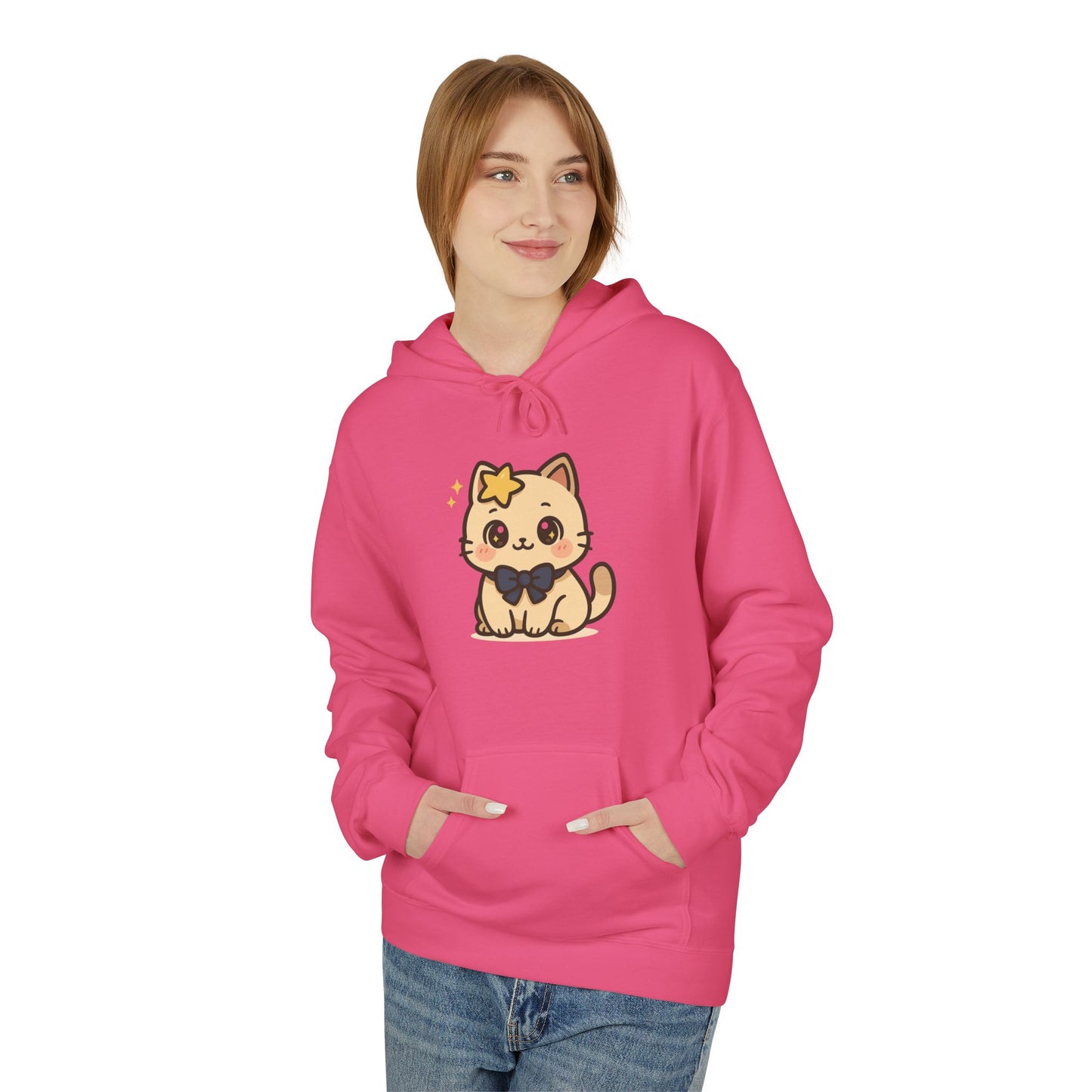 Schattige Kawaii Kat Hoodie met Sterretje