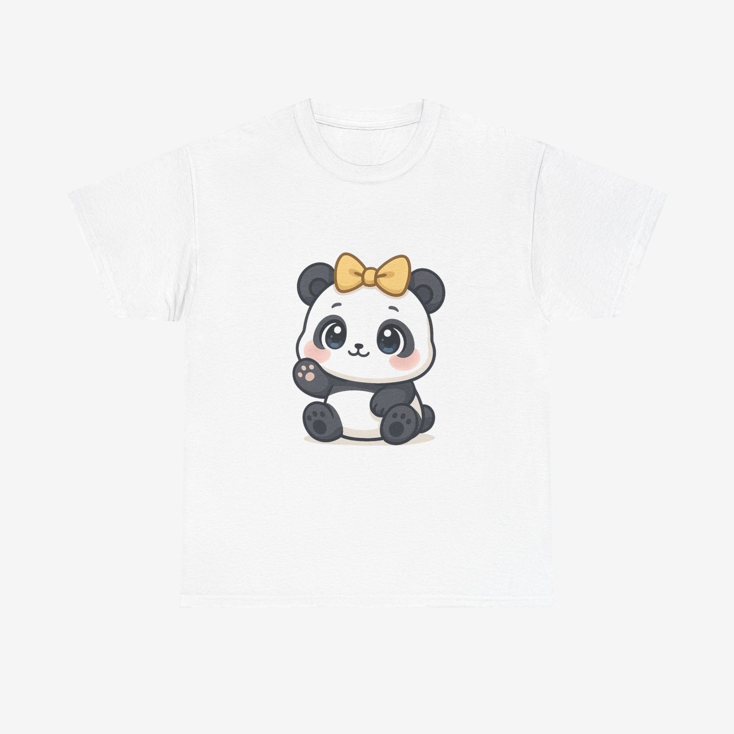 Schattig Panda T-Shirt met Gouden Strik