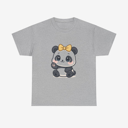 Schattig Panda T-Shirt met Gouden Strik